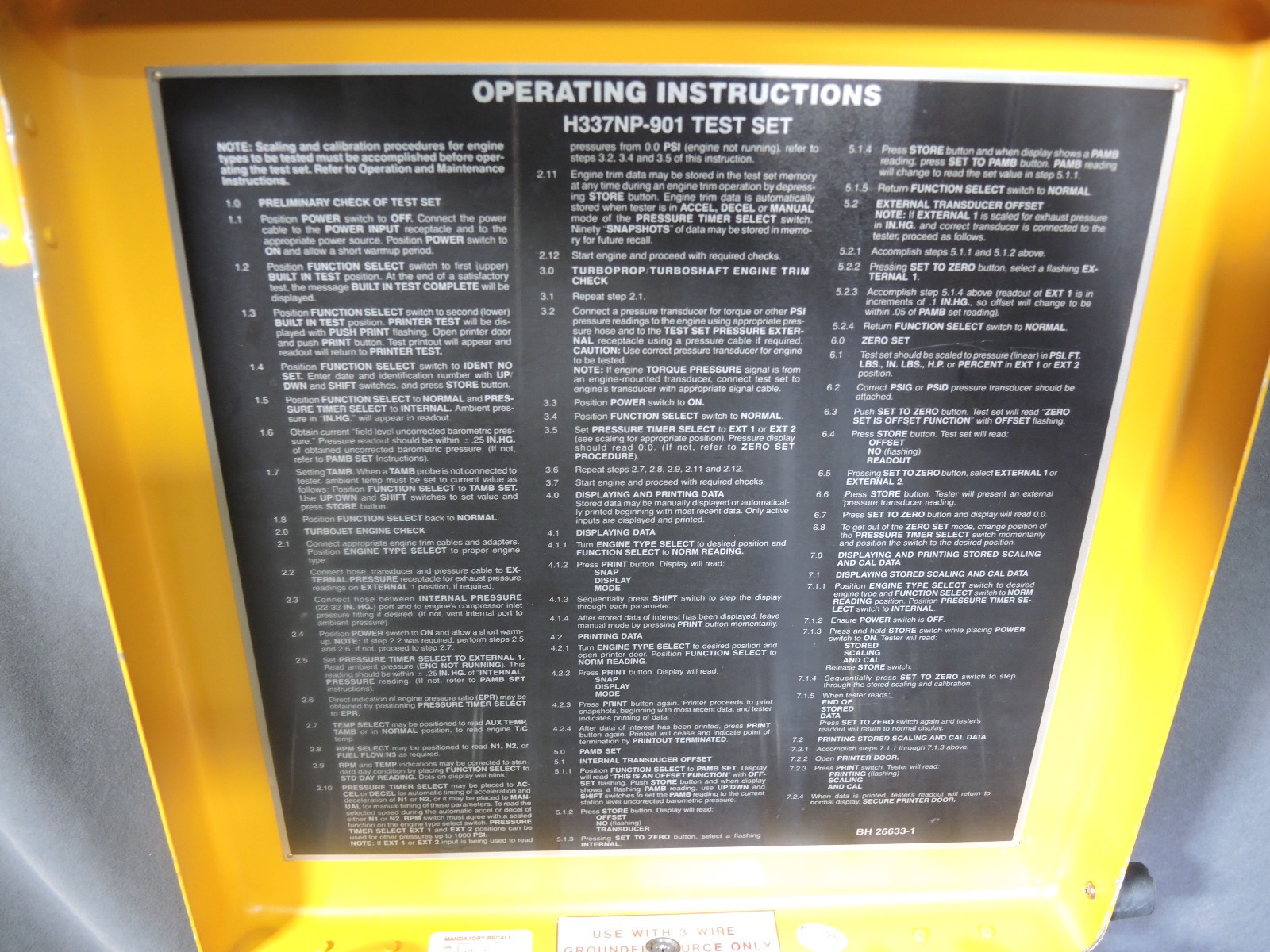 Avionics Howell H337NP-901 Engine Test Set Analyzer G-159 Lear-25 DH-6 Equipment