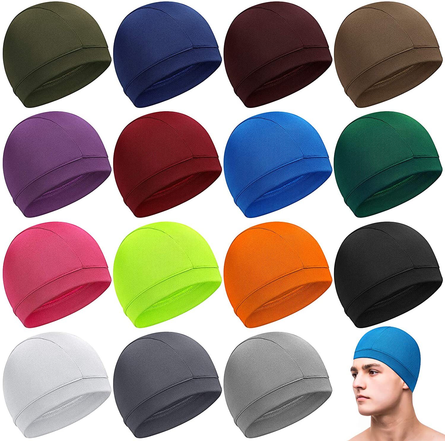 Moisture Wicking Skull Caps Soft Helmet Liner Running Beanie Caps for Men Women