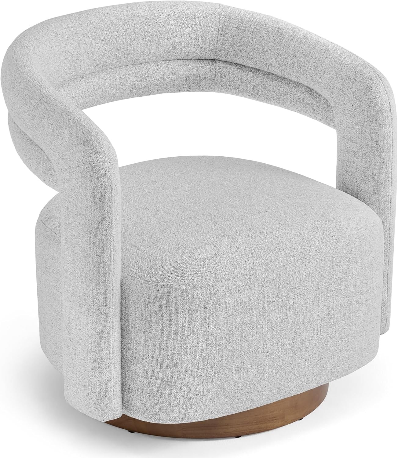 Swivel Accent Chair Upholstered Barrel Chair W/ Open Back Design Modern Arm