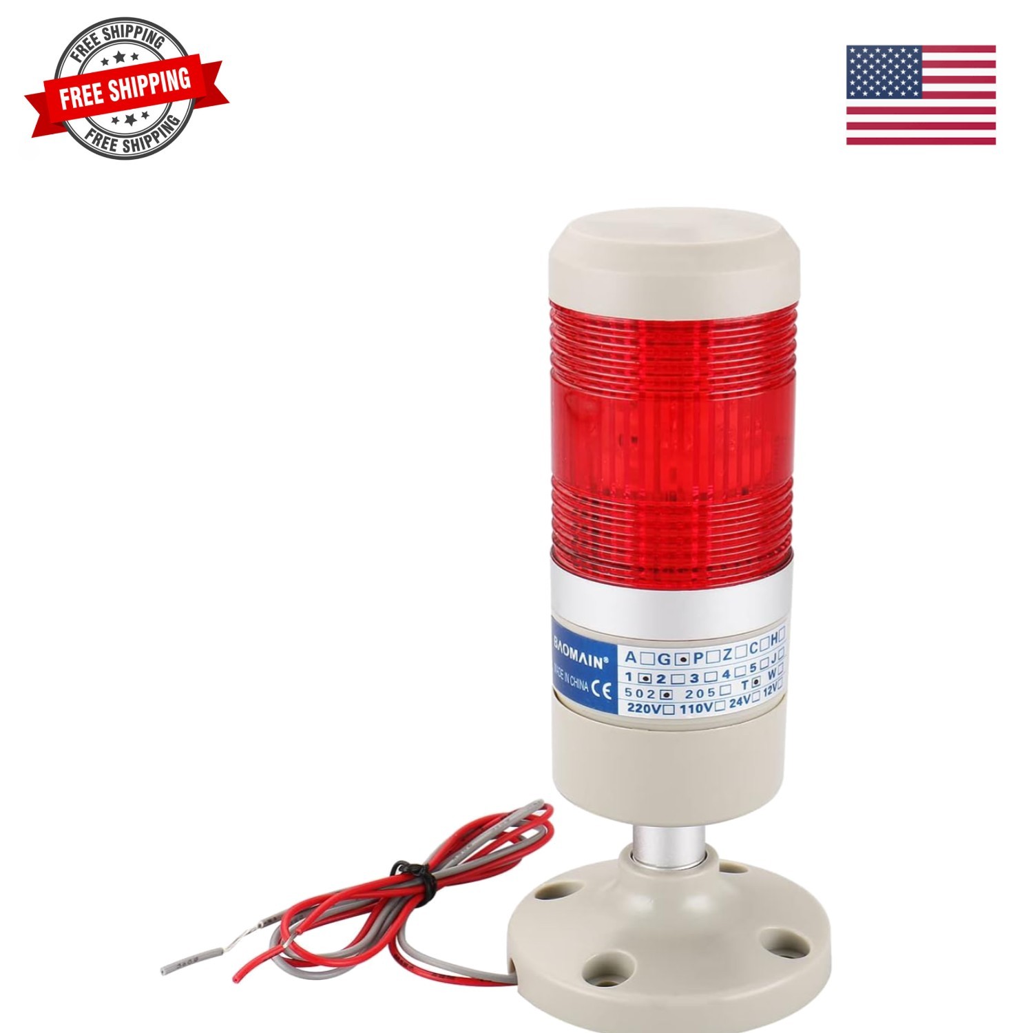 Industrial Signal Light, Electric Fence Indicator Light with Mounting Bracket...