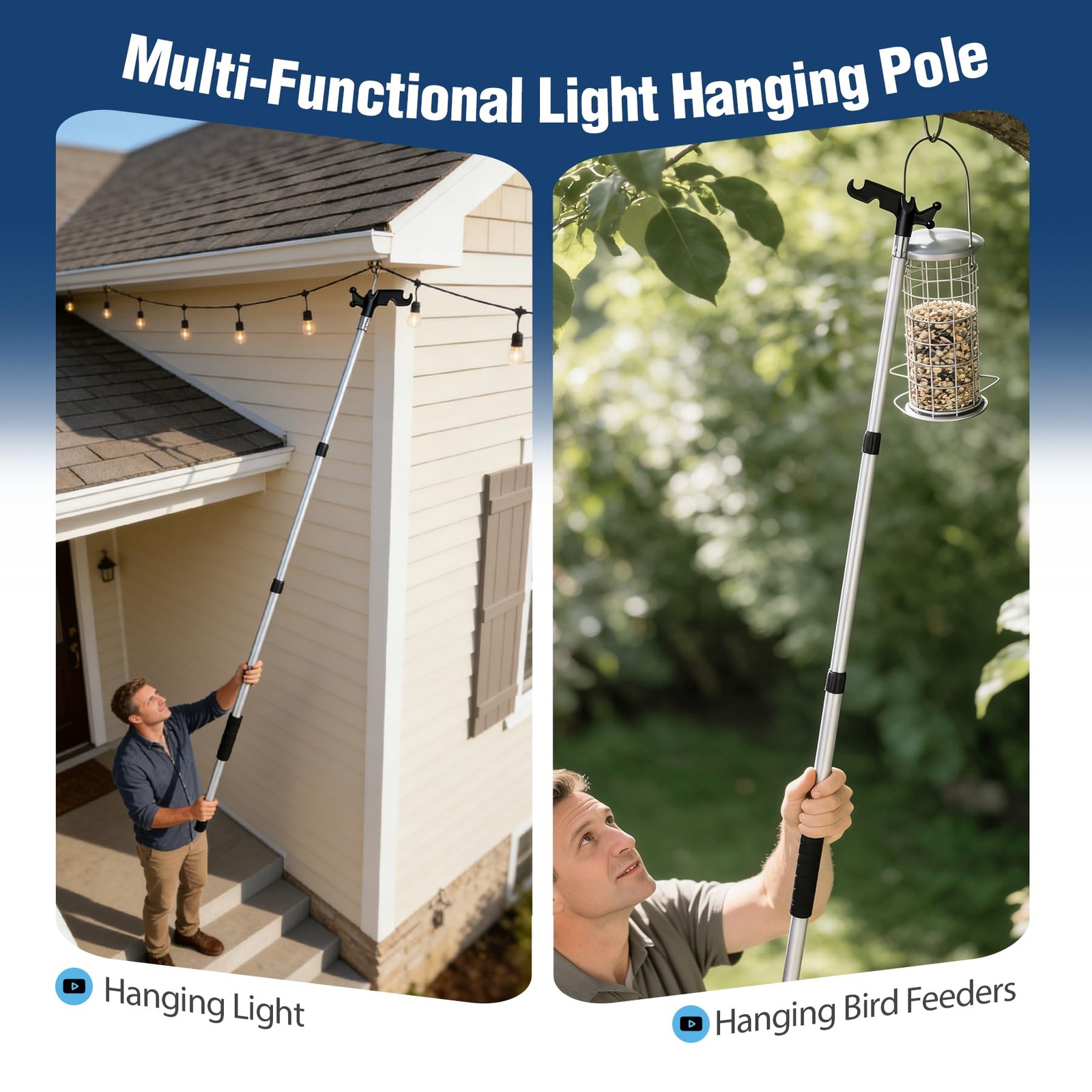 Lineslife Boat Hooks For Docking4-8Ft Telescoping Pole Utility Hook Christmas