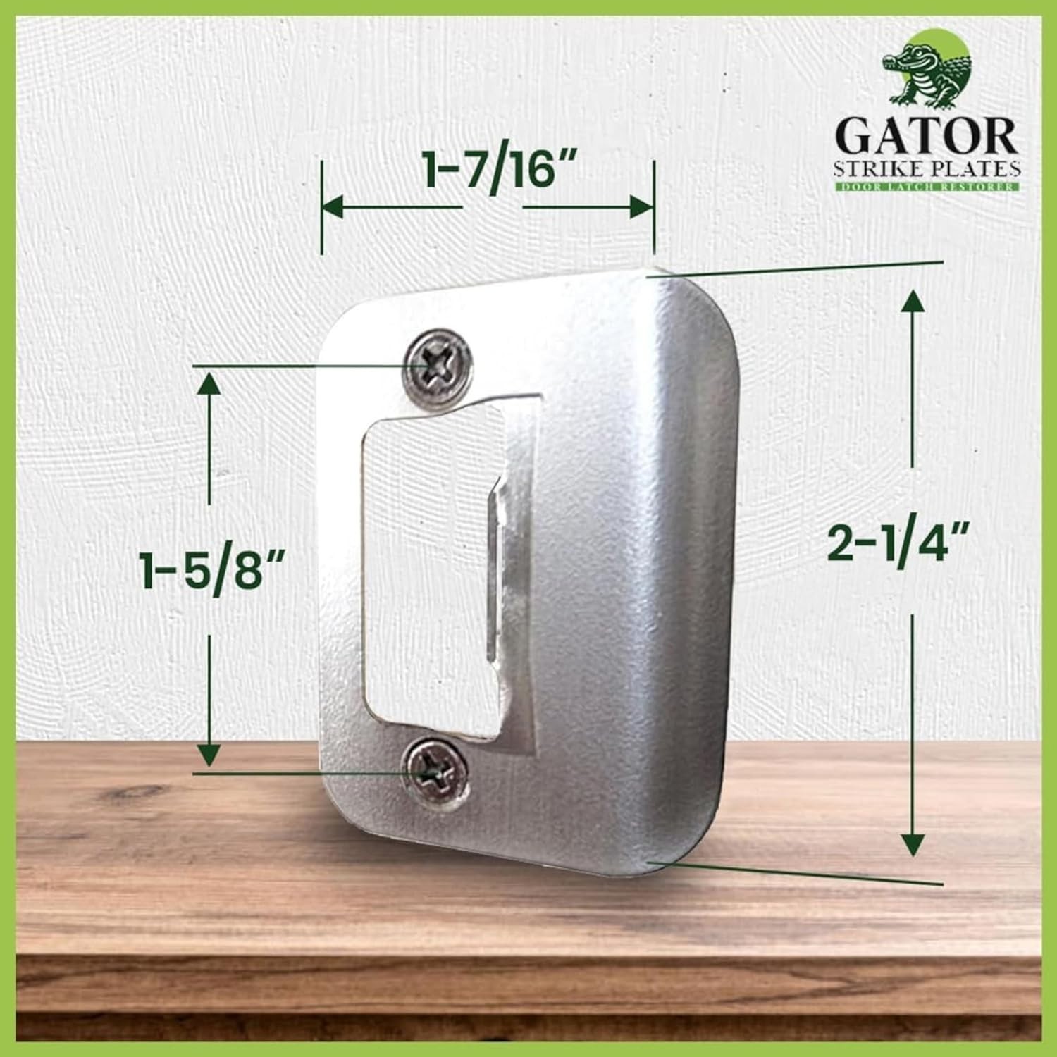 Gator Satin Nickel Door Strike Plate 4-Pack - Universal Latch Restorer Solution