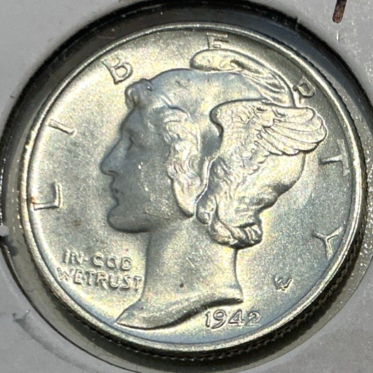 1942 S Mercury SILVER Dime MS Features FB Quality Full Bands San Francisco 10c
