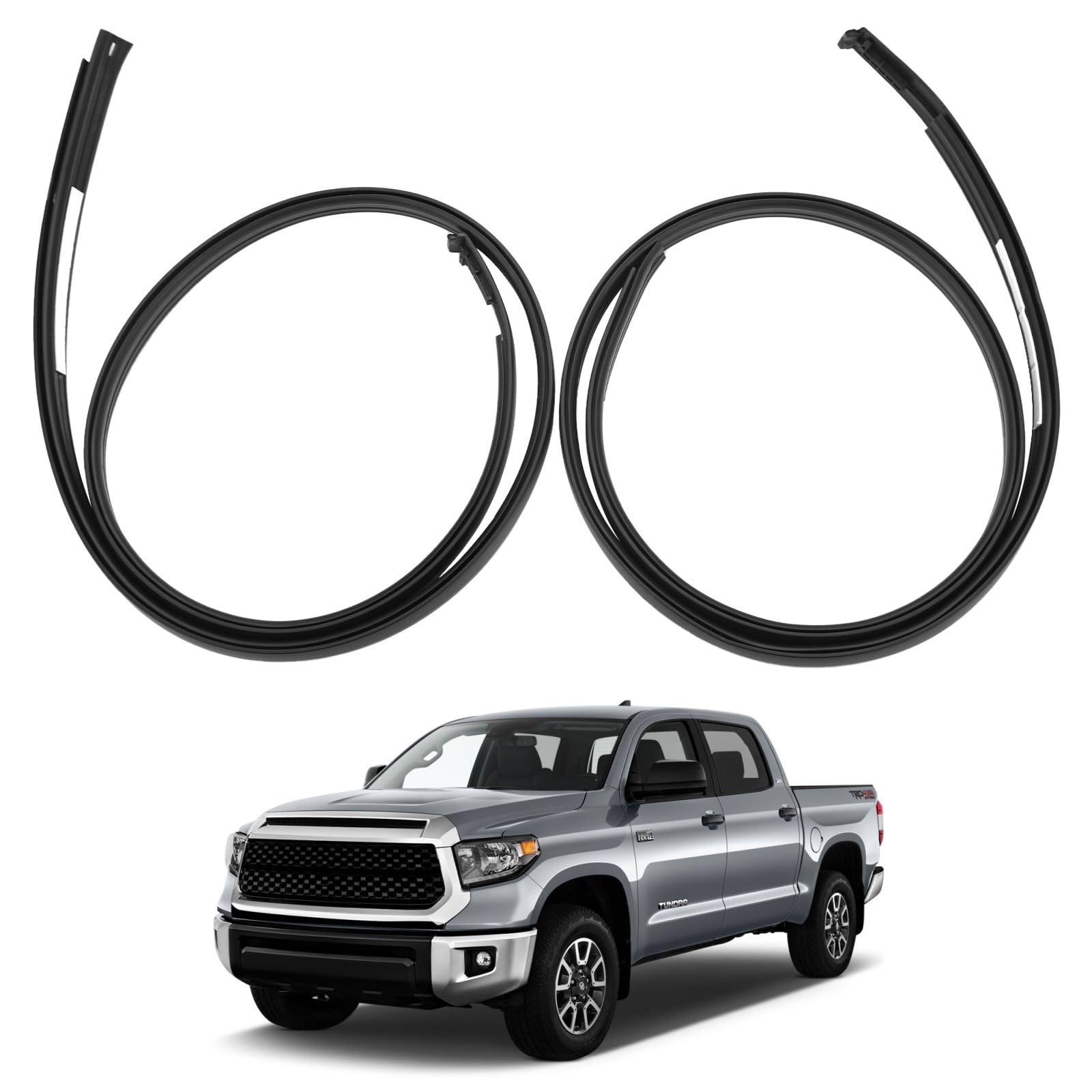 Pair Roof Molding Drip Weatherstrip Compatible with 2007-2021 Tundra Crewmax 4 F