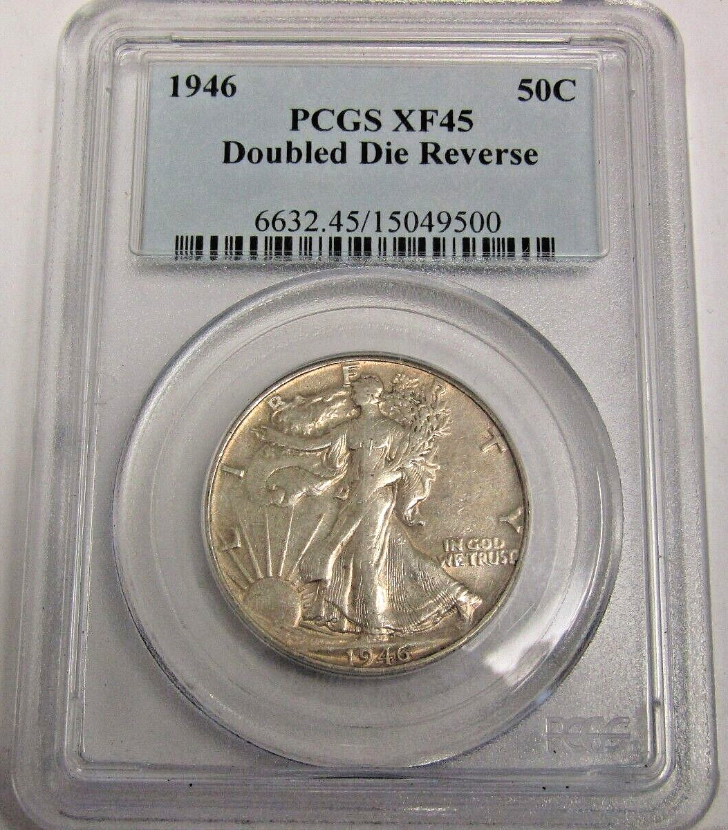 1946-P Walking Liberty Half Dollar Doubled Die Reverse PCGS XF45