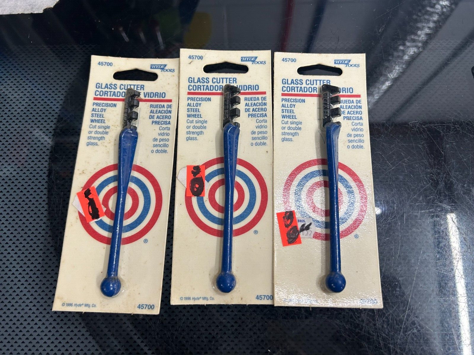 New 3-pack lot HYDE GLASS Mirror CUTTER Steel Cast Wheel 45700
