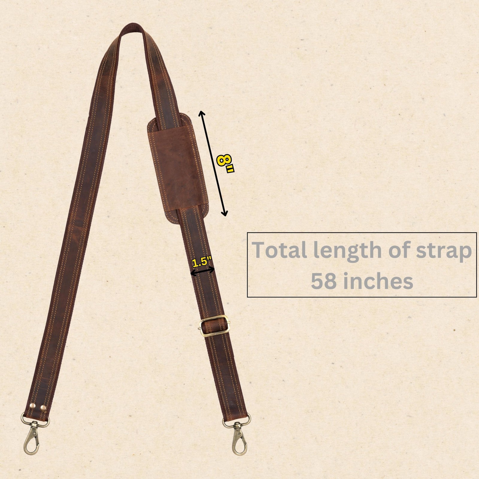 Hell Blues Bag Strap Replacement - Genuine One Size, Rustic Brown Buff