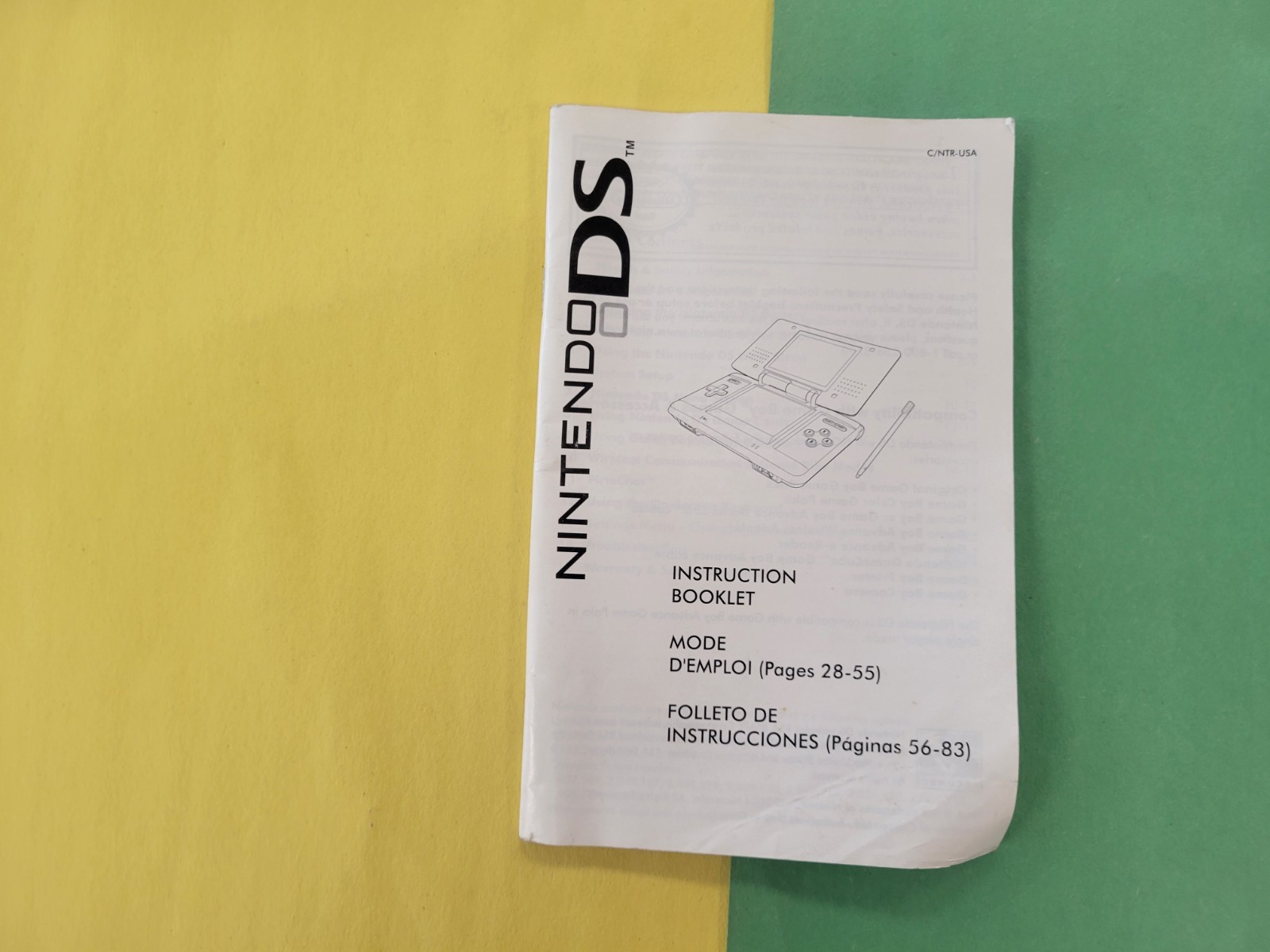 Original Nintendo DS System Console Instruction Manual Only US Version English
