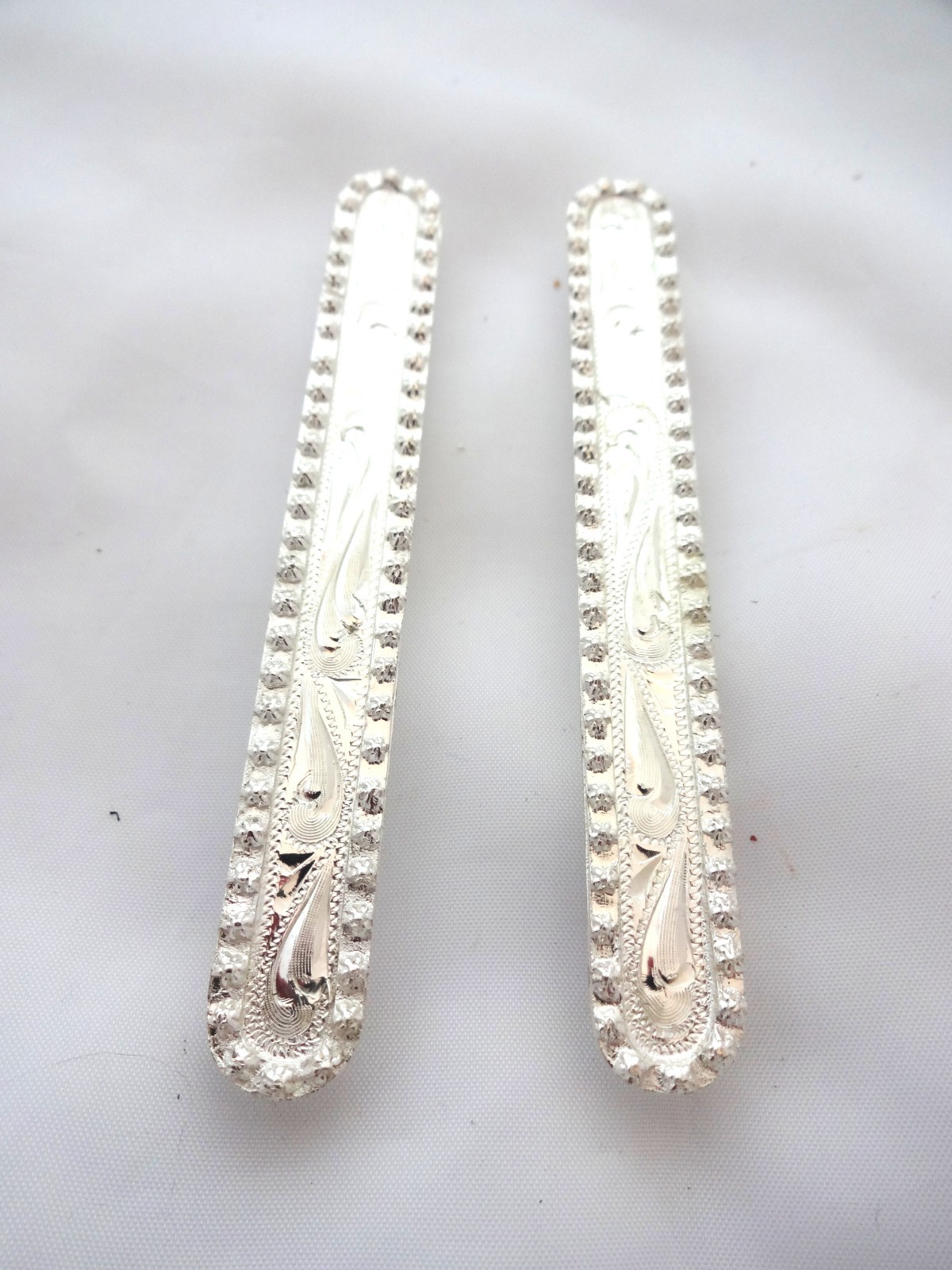 Pair Yuma Berry Bars Headstall Hansen Western Gear Screw Back Silver Plate Horse