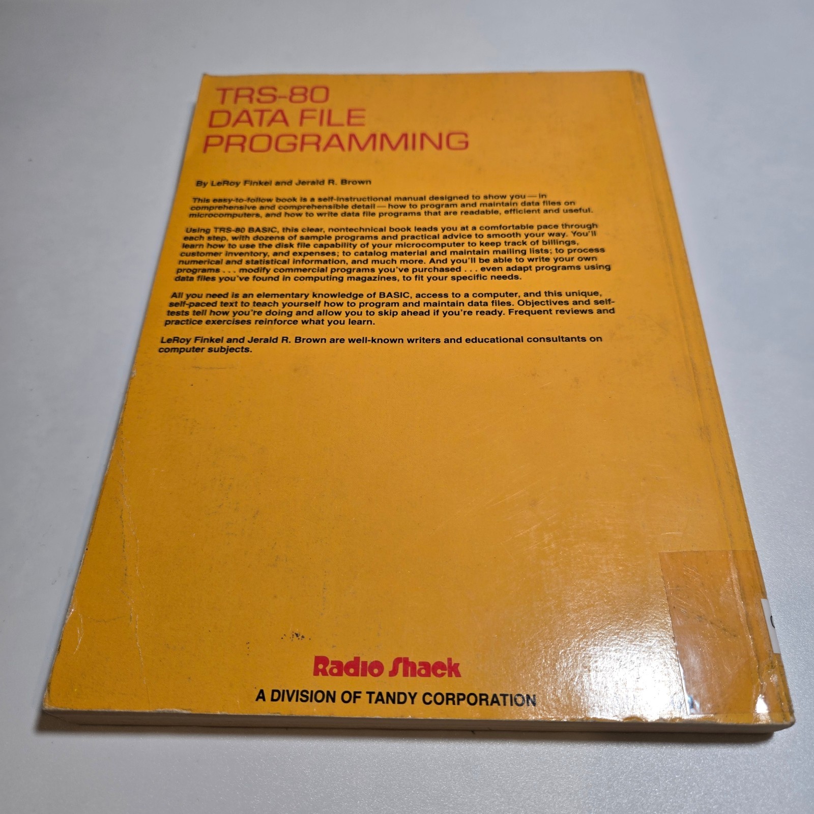 TRS-80 Data File Programming Model I / III Book 1981 Ex-Lib