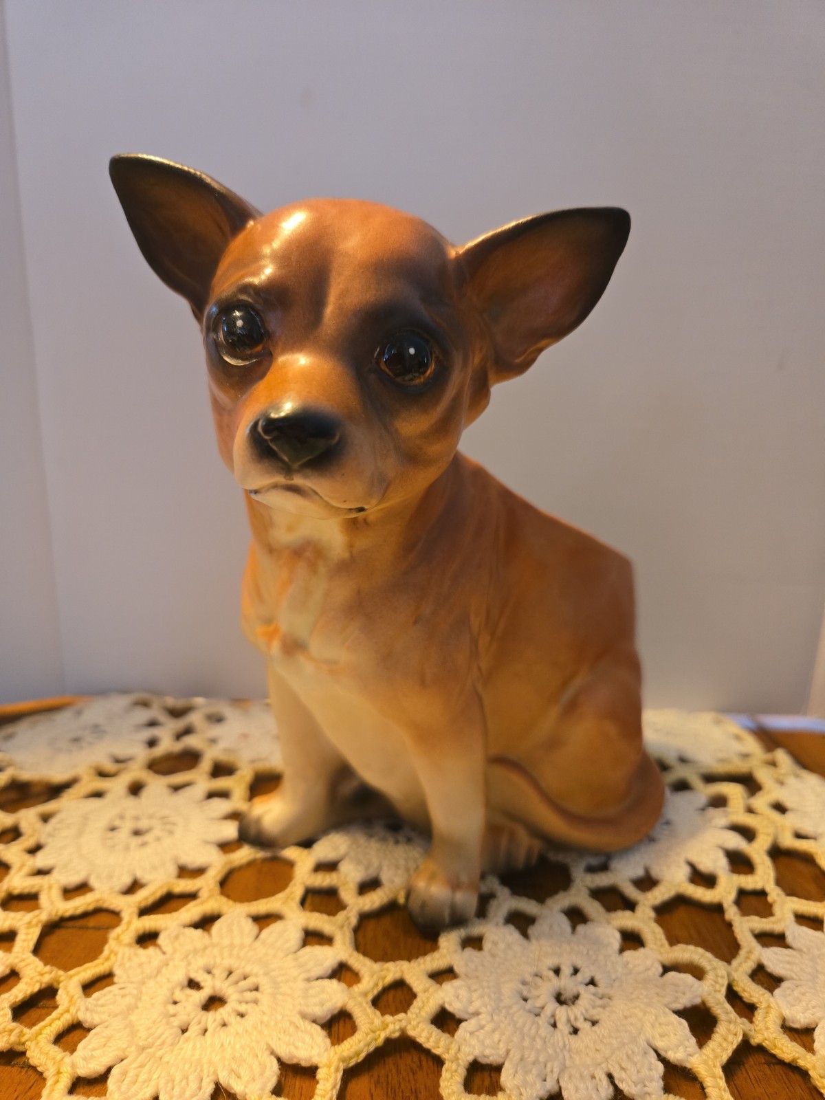 Vintage Brinn's Chihuahua Dog Planter Brown Ceramic Japan Mid Century