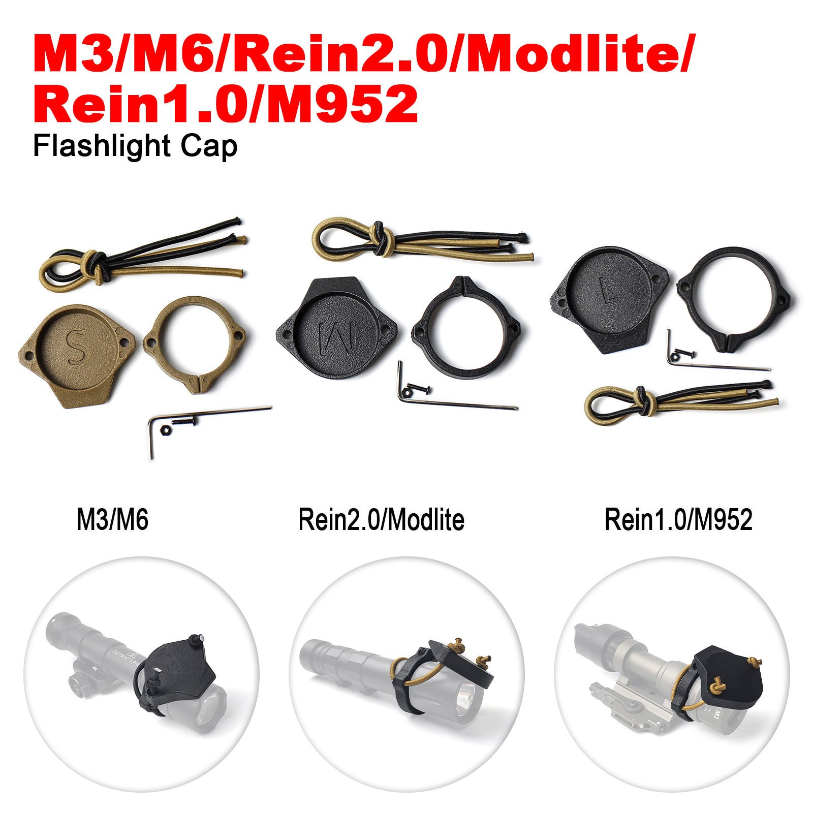 Weapon Flashlight Cap For M300 M600 M952V Light Front Lens Protector Cover