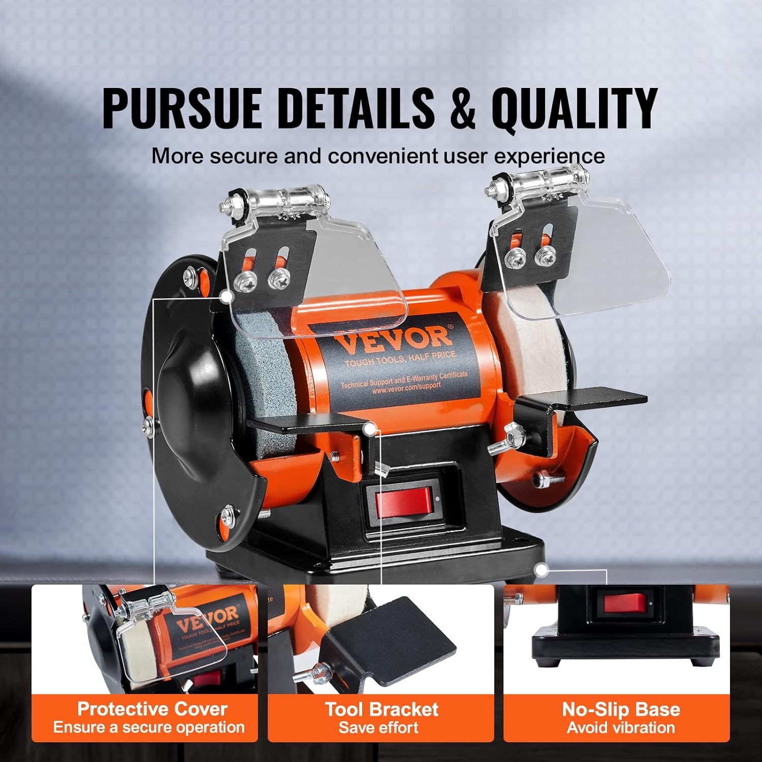 Bench Buffer Polisher, Bench Buffer Grinder Polishing & Buffing Machine for Meta
