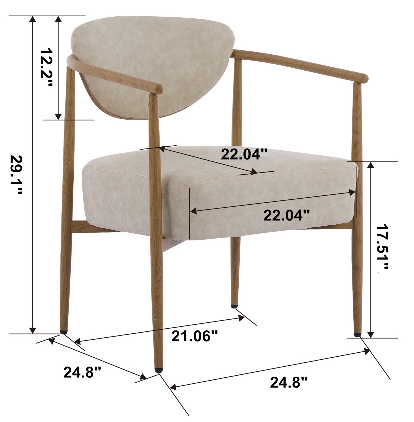 Soft Woven Fabric Chair Set with Foam & Metal Frame