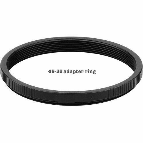 49-58 adapter ring to use 58mm lenses on 49mm thread lens
