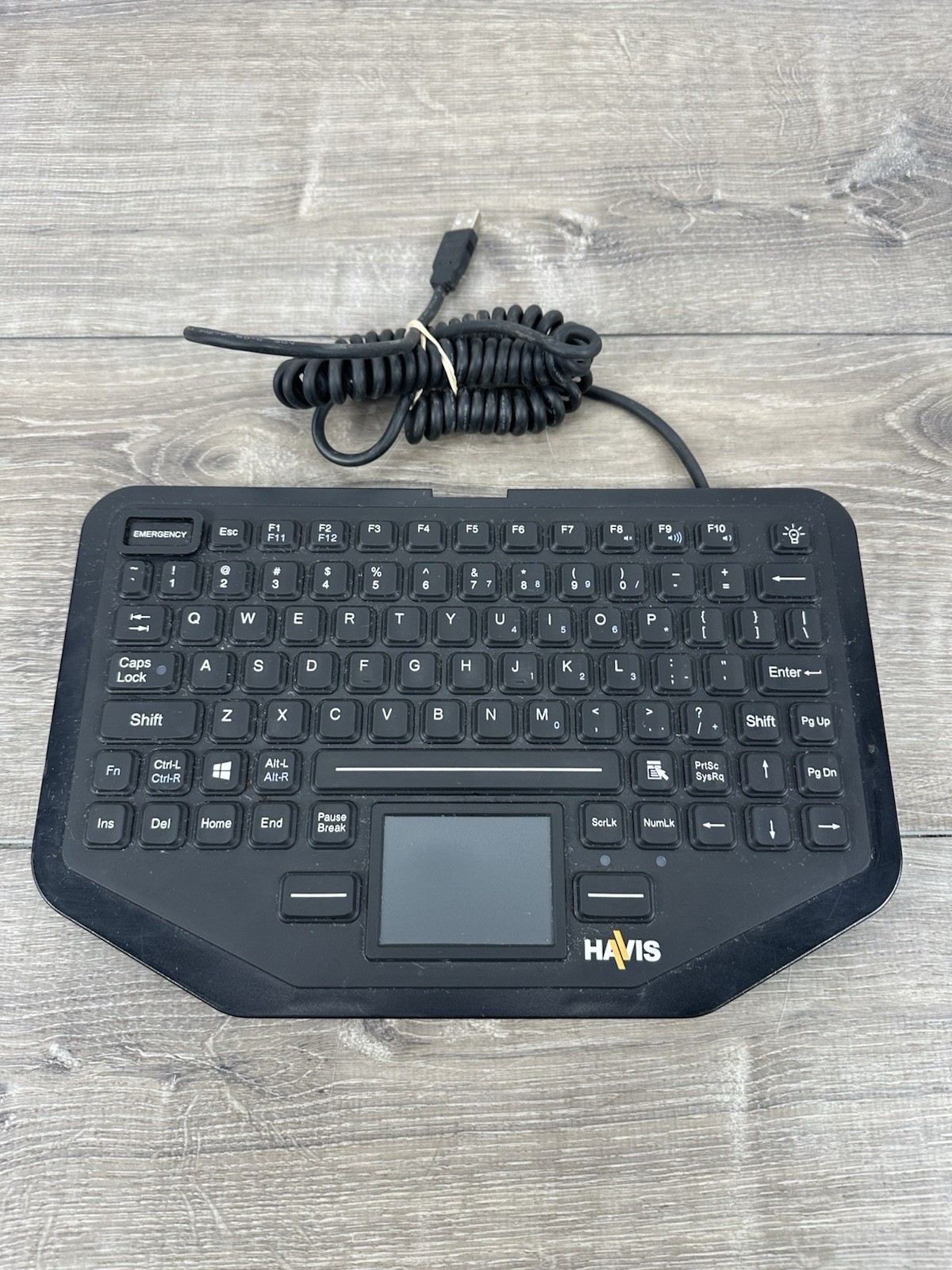 Havis KB-108 USB Rugged Keyboard with Integrated Touch Pad
