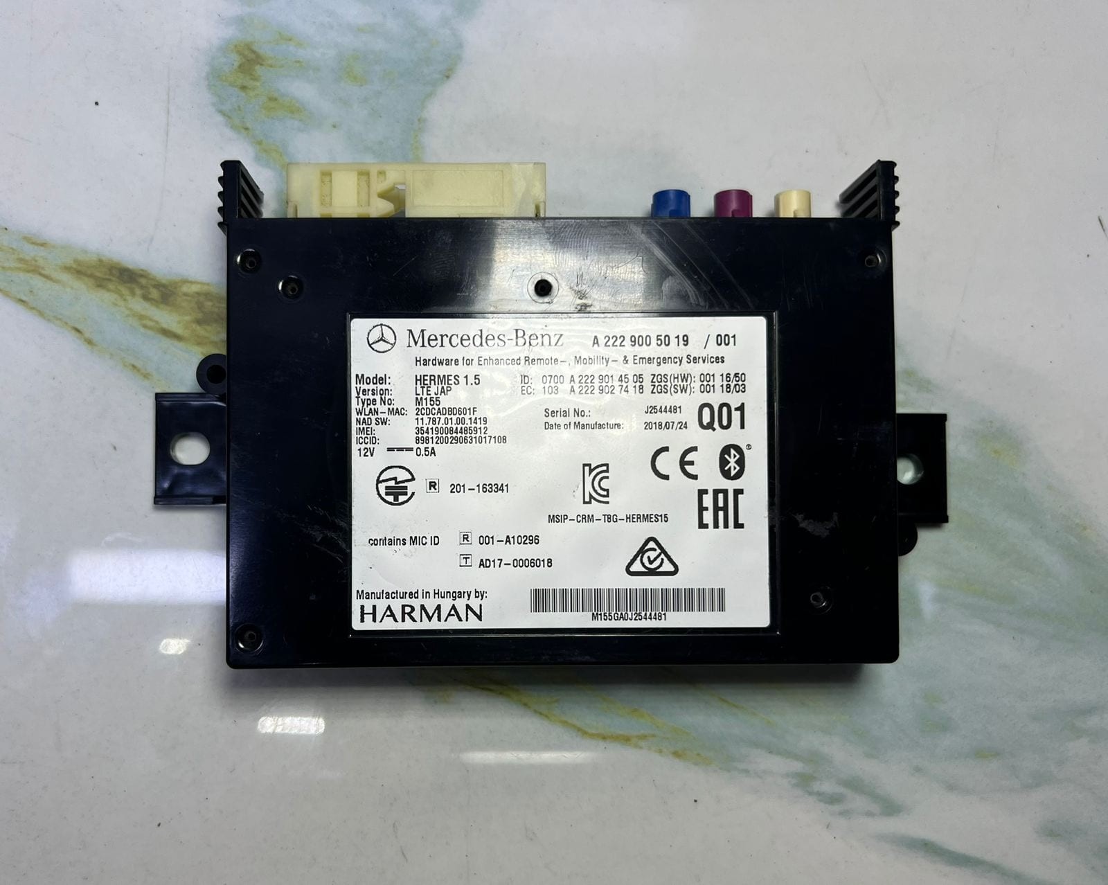 Mercedes Emergency Call Control Unit A2229005019 W213 E53 AMG, W222, W217
