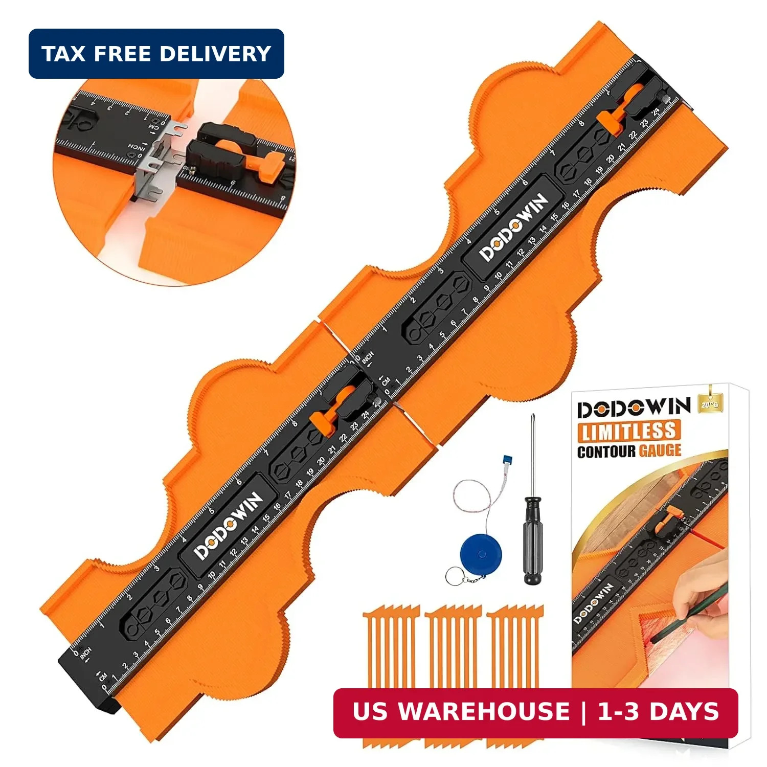 DODOWIN Connectable Contour Gauge with Lock, 20 Inch Profile Duplicator Tool for
