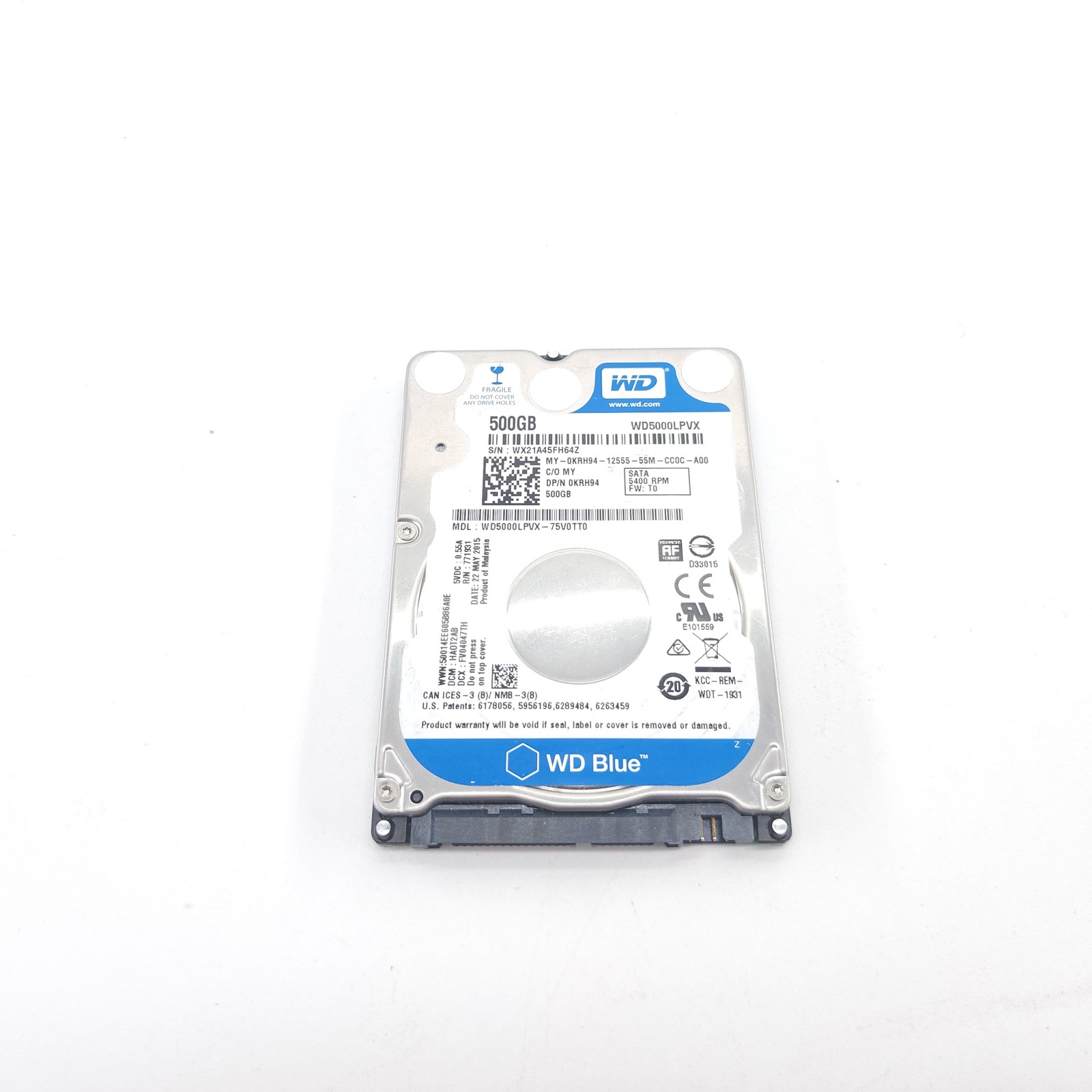 Western Digital Blue WD5000LPVX 500GB 2.5 Sata Hard Drive