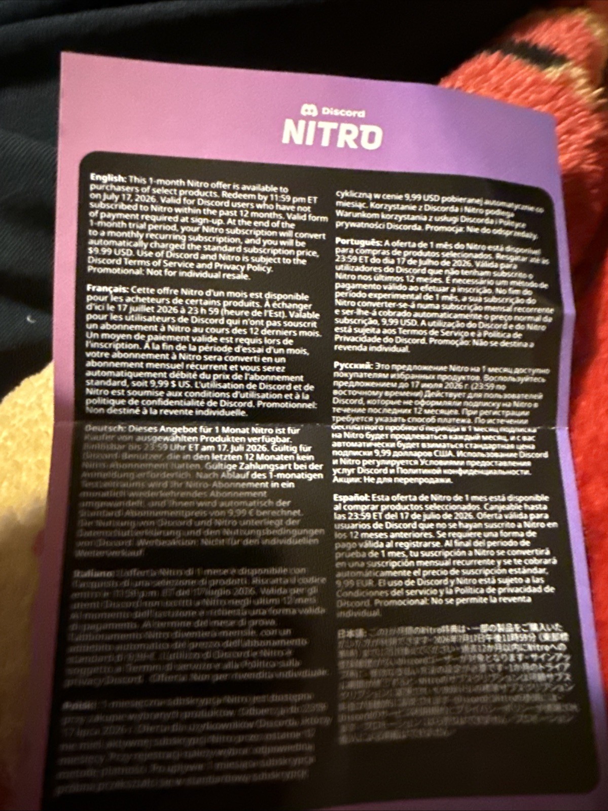 Discord Nitro Promo Code 1 Month Free