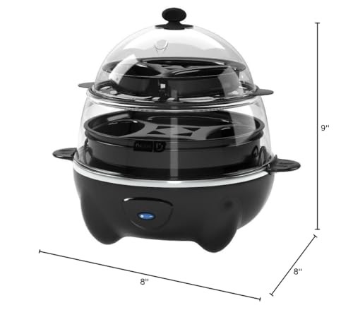 Dash Deluxe Egg Cooker - 12 Capacity, with Auto Shut Off Feature, Black
