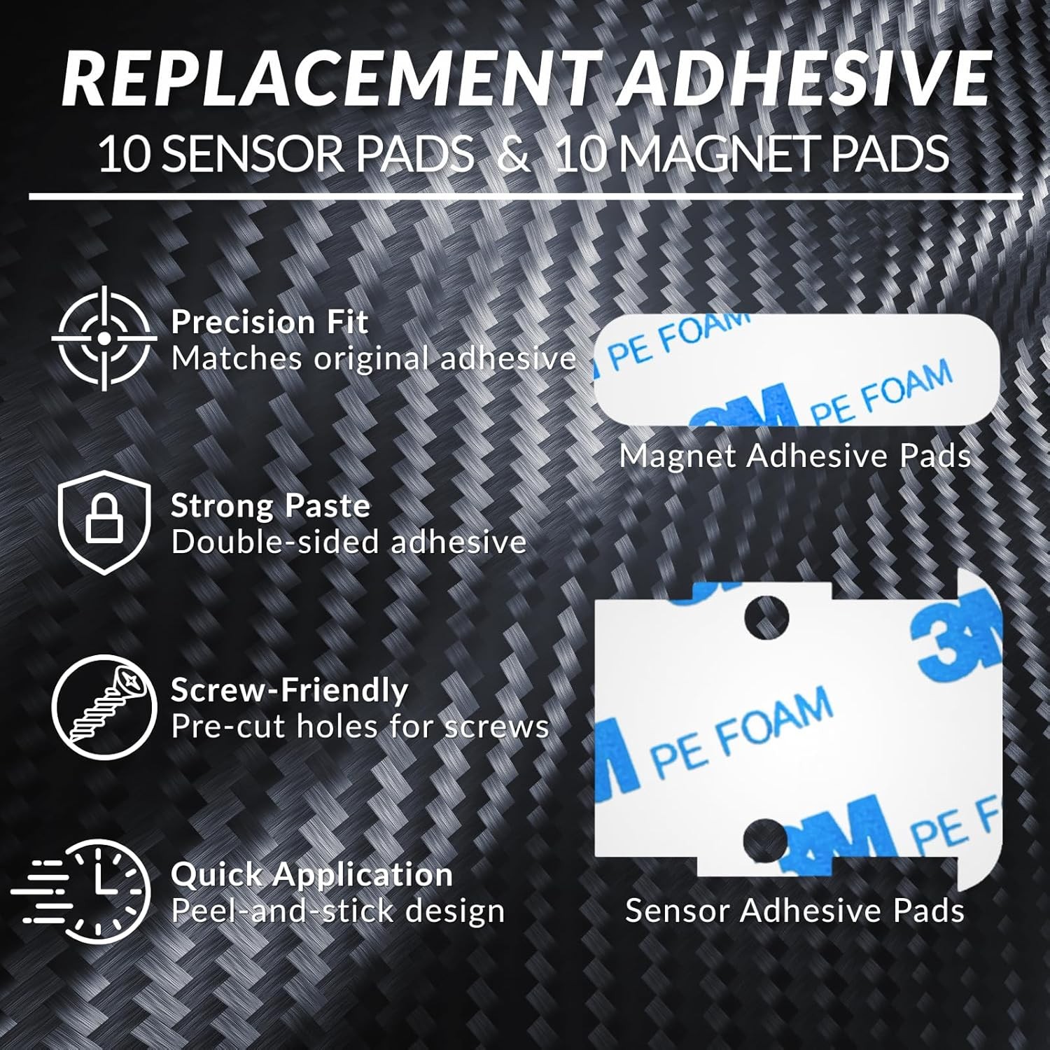 Safe Entry Sensors Replacement Adhesive Strips 10 Pack Pre-Cut Tape SimpliSafe