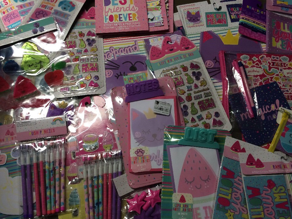 Girls 5+ Assorted Lot Of Stickers-Gel Clings-Misc Stationery Lot Of 48 Pks