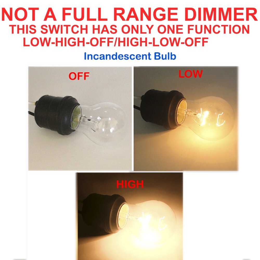 Zing Ear ZE-256 Inline Rotary Dial Light Dimmer Switch For Table Floor Lamp 500W