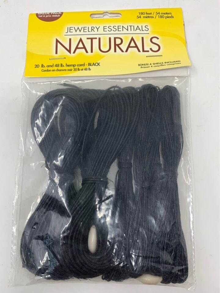Jewelry Essentials black natural hemp cord 180ft