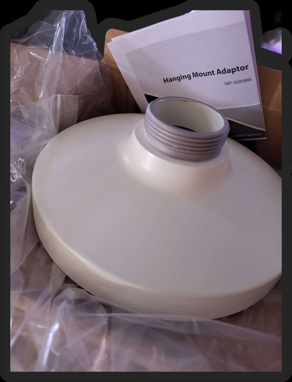 🛠️ Hanwha Techwin SBP‑276HMW White Hanging Mount Cap (5 Avail.)