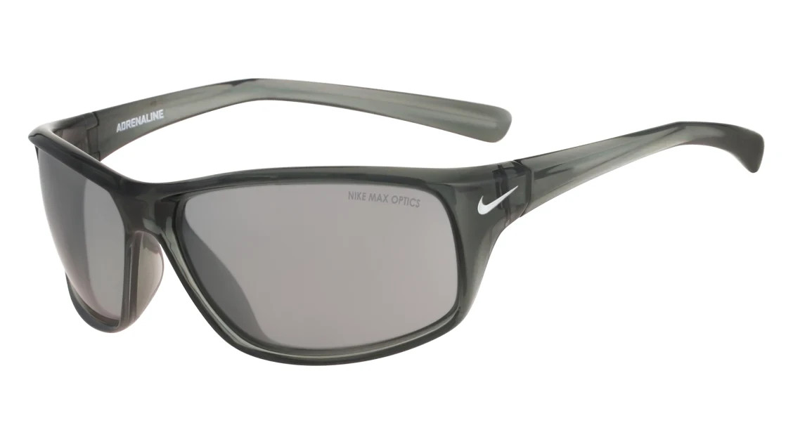 New Nike EV0605 011 Mercury Grey & Silver ADRENALINE Sunglasses with Grey Lenses