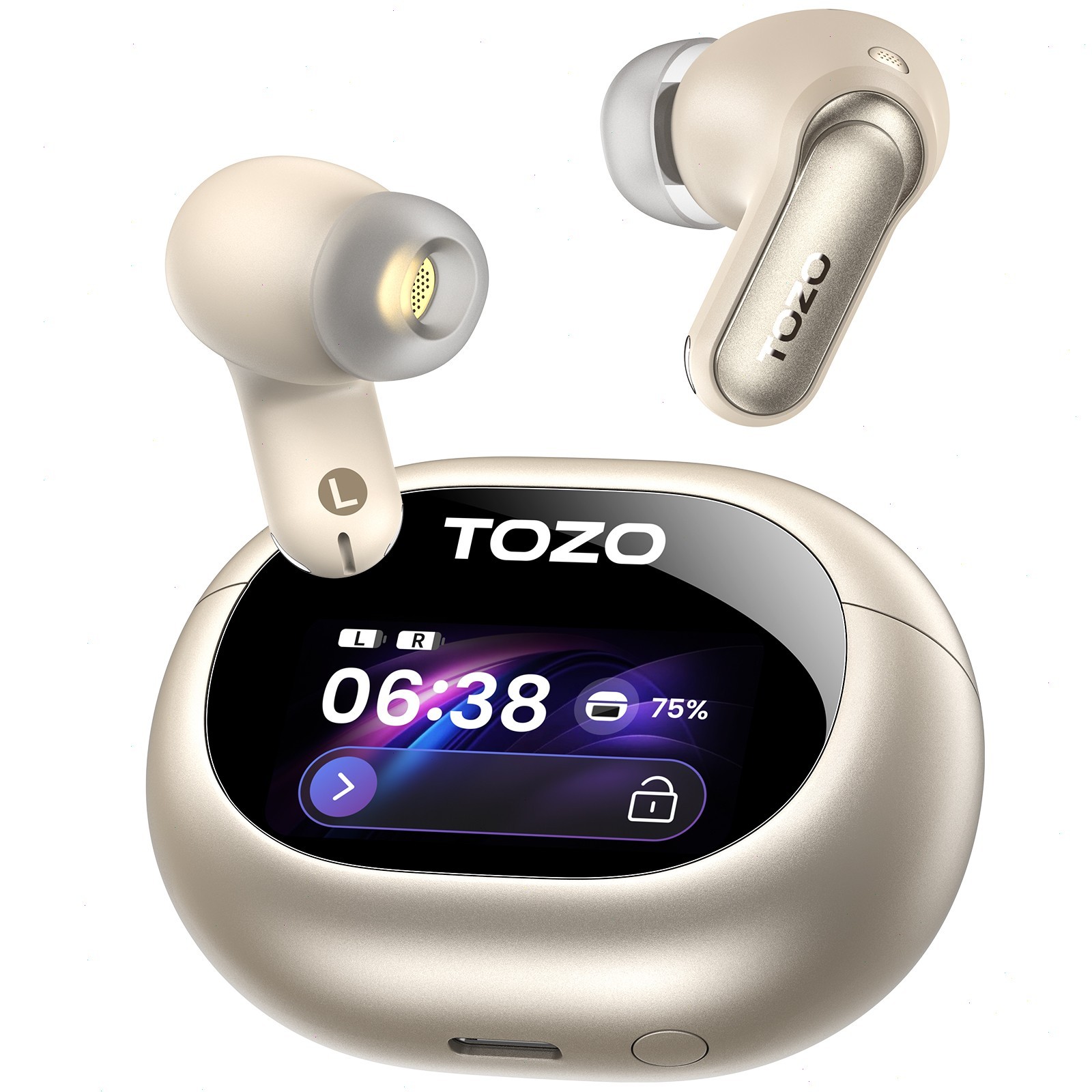 TOZO NC20 Pro Wireless Earbuds Bluetooth 5.4 Headphones Champagne