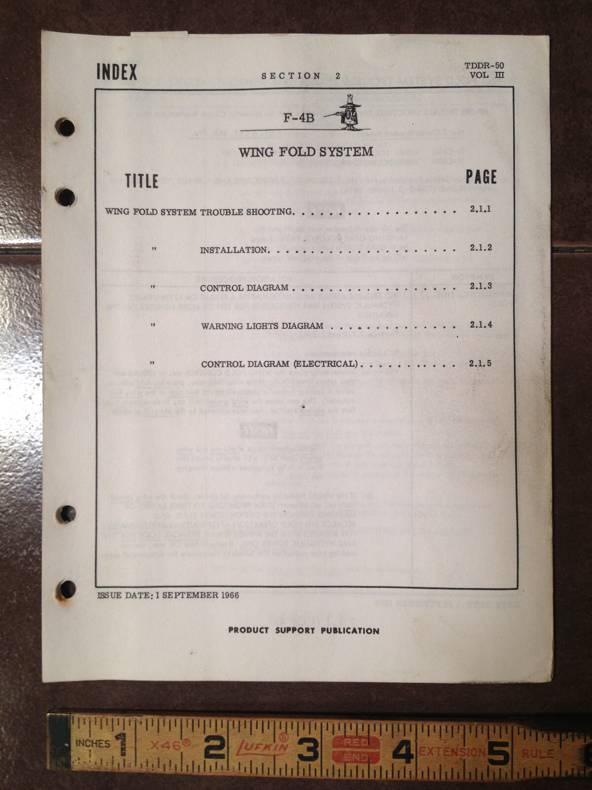 McDonnell F-4B Wing Fold System Troubleshooting Booklet