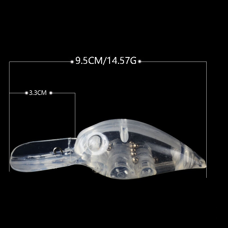 10PCS 9.5Cm/14.6g Fishing Wobbler Unpainted Blank Lure CrankBait Pike Bass