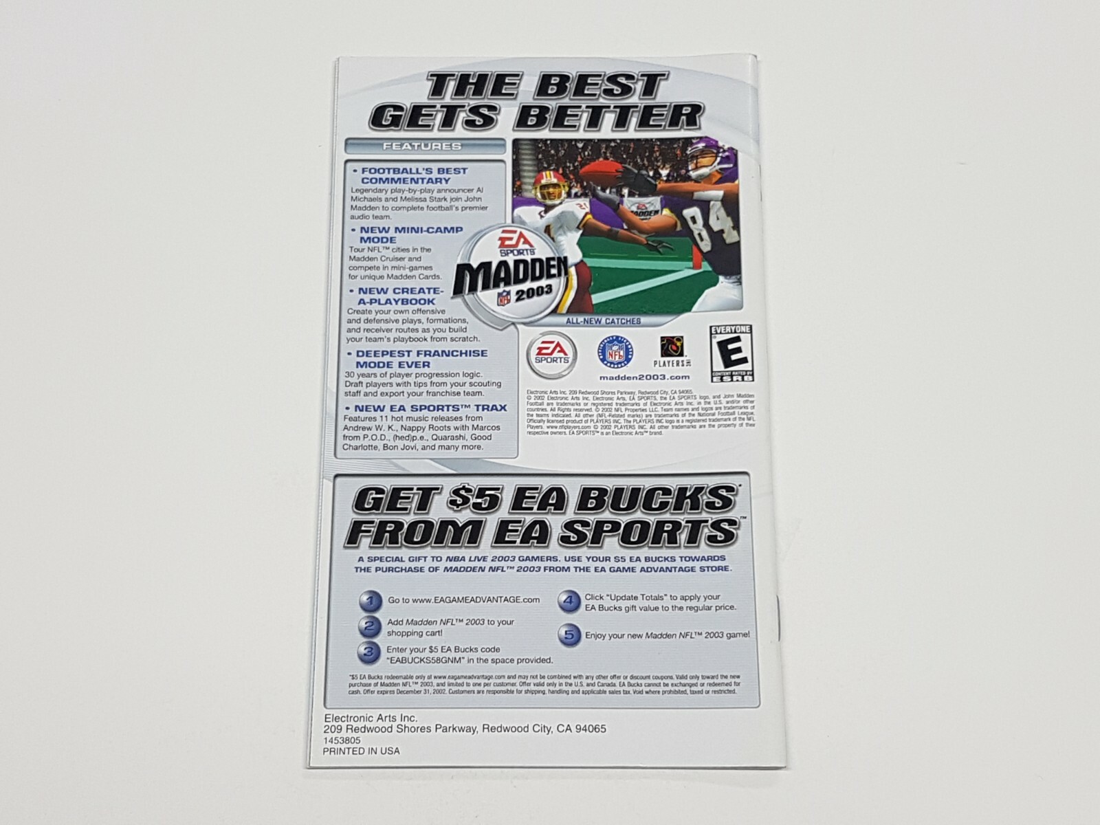 NBA Live 2003 Authentic Nintendo GameCube Manual Only