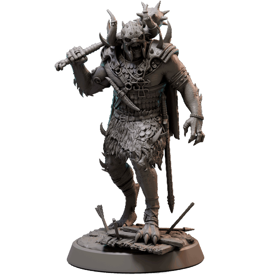 D&D Orc Bojak Mini 28mm and 32mm Scale Mini TTRPG