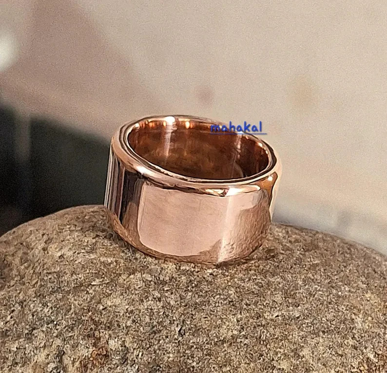 Thick Heavy Copper Ring – Handmade Heavy Solid Band Rings, Rustic Statement Jewe