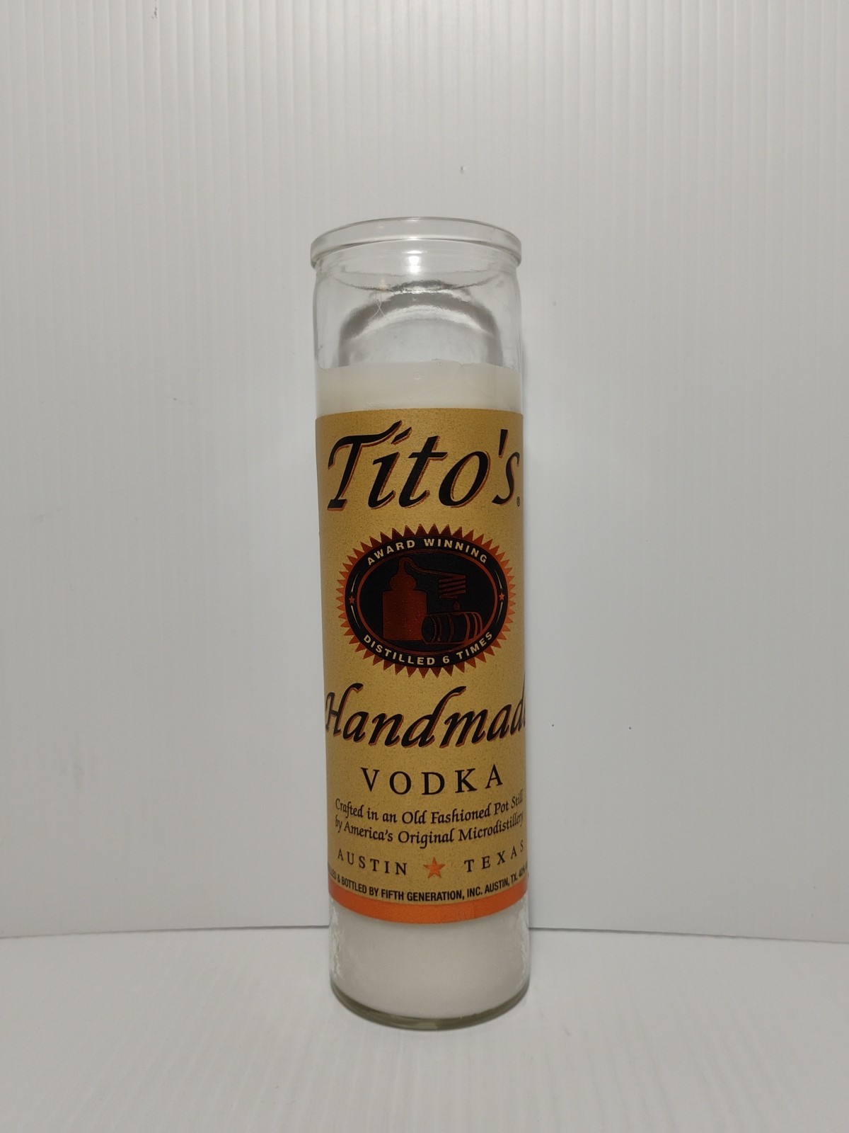 Tito's Handmade Vodka devotional candle