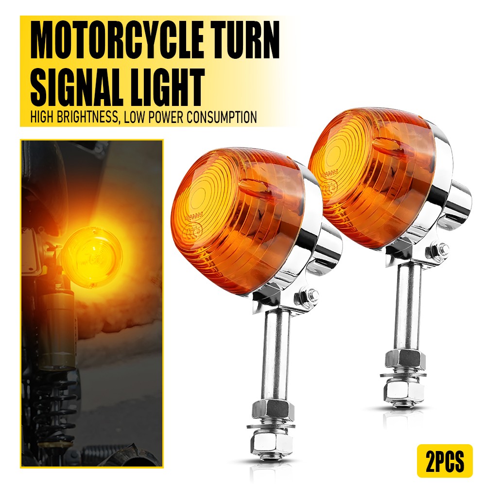 2Pair Turn Signal Light Indicator Amber Lamp For Honda XL100 C70 CT70 CT90 CB350