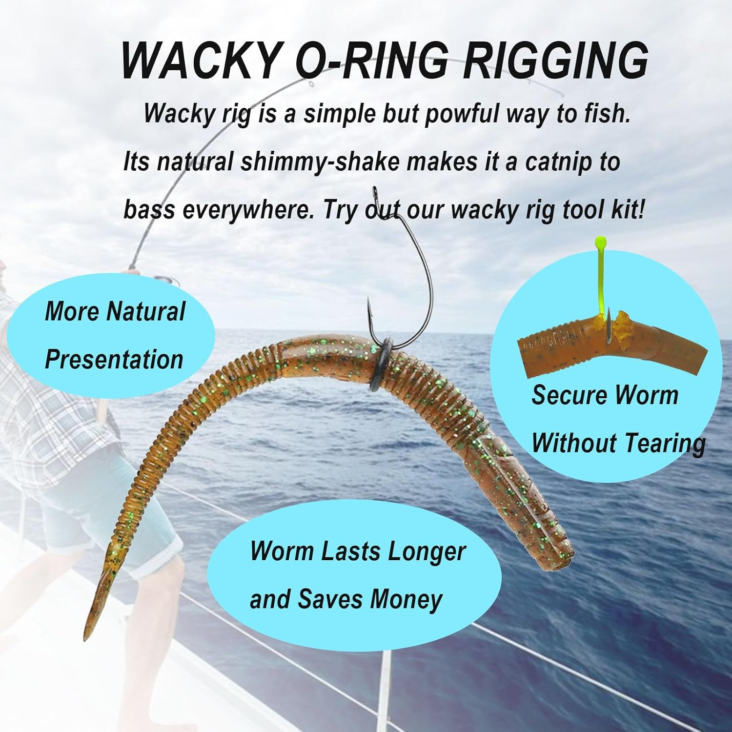 Wacky Worms O-Rings 300PCS for Wacky Rigging Senko & Stick Soft Baits - Silicone