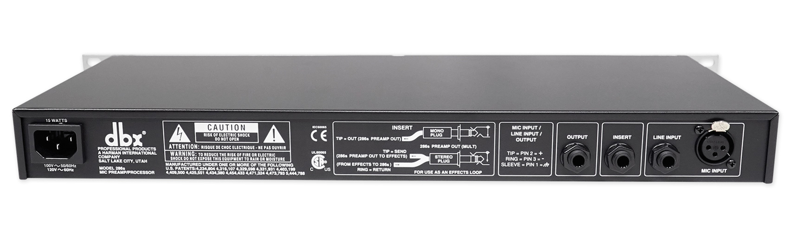 DBX 286S Mic Pre-Amp Processor 286 S Microphone/Instrument Preamp, Phantom Power
