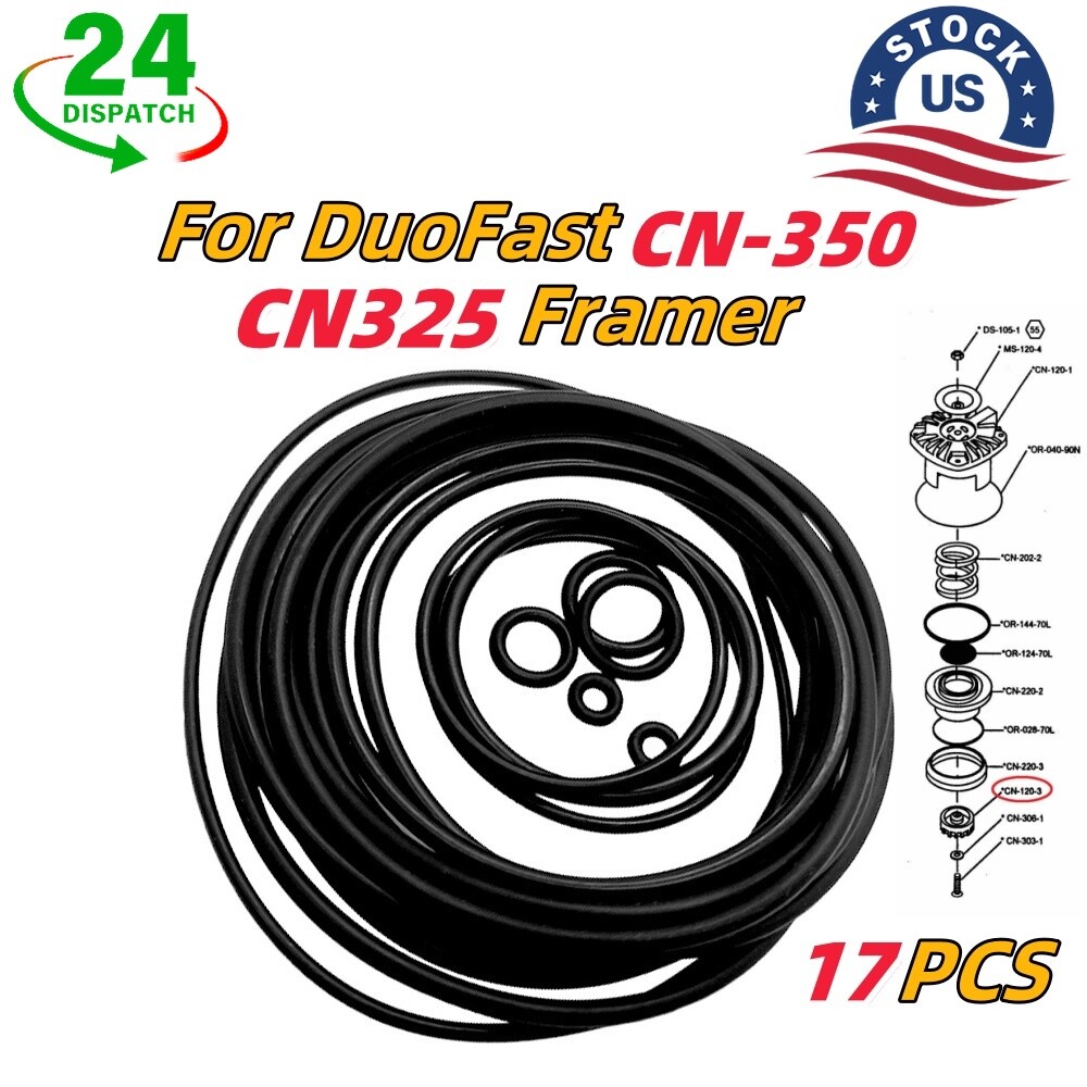 17 PCS of O-Ring Seals Kit For DuoFast CN-350 CN325 Framer