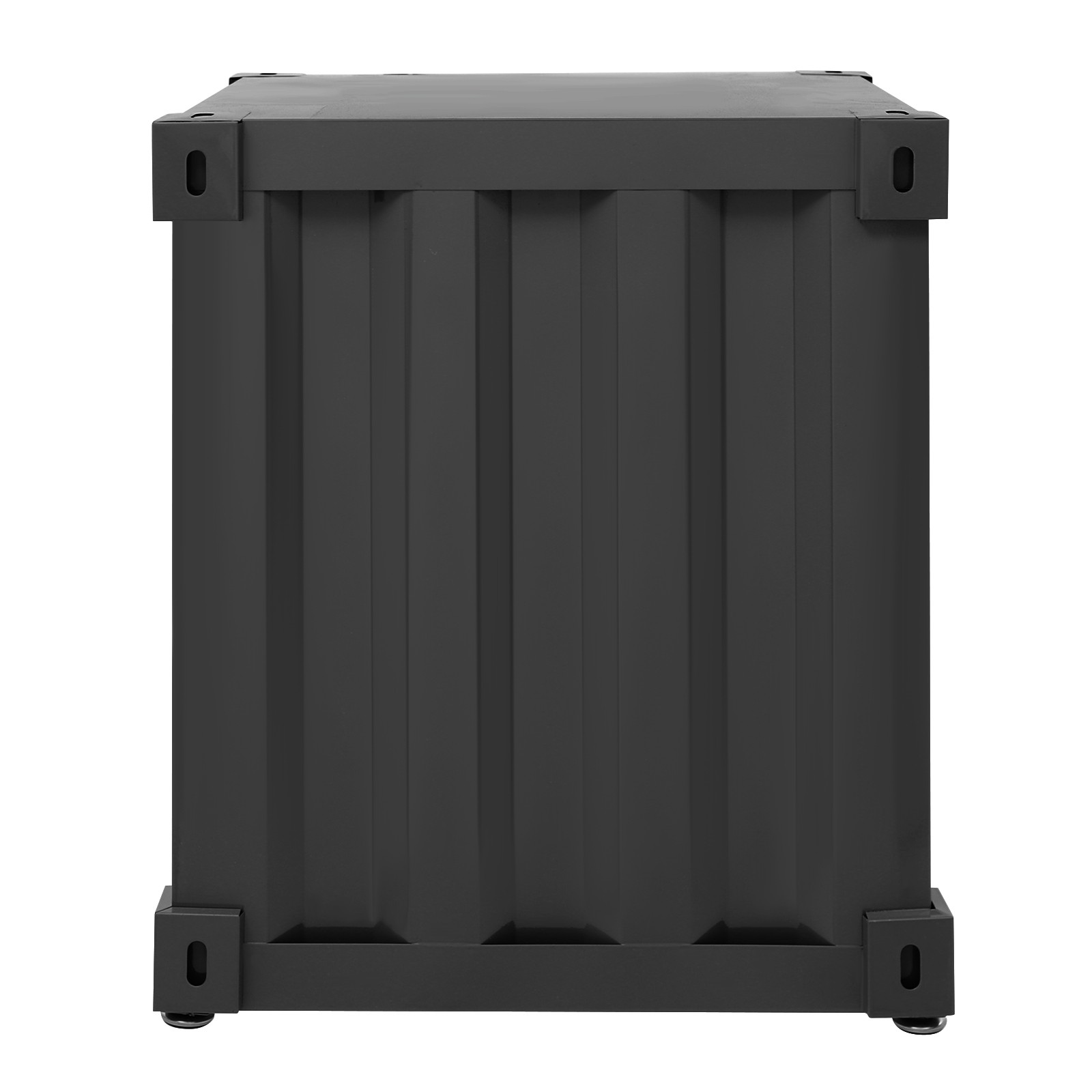 22.05lbs Black Industrial Style Container Cabinet Rectangle Iron Bedside Table