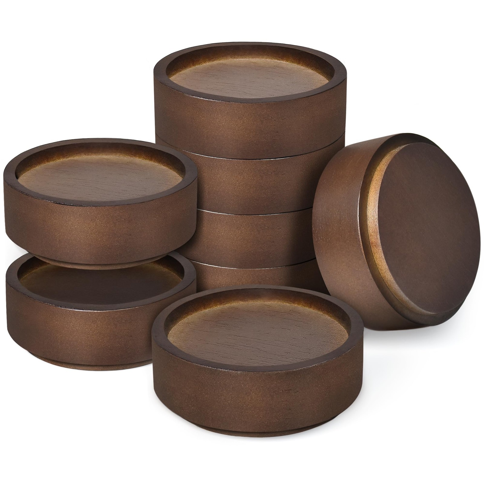 8 PCS Round Stackable Heavy Duty Wood Bed Risers 1 To 4 Inch High