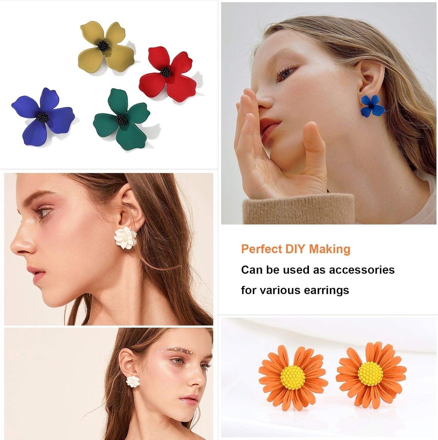 450PCS Earring Posts Stainless Steel Flat Pad,Hypoallergenic Stud Earrings with