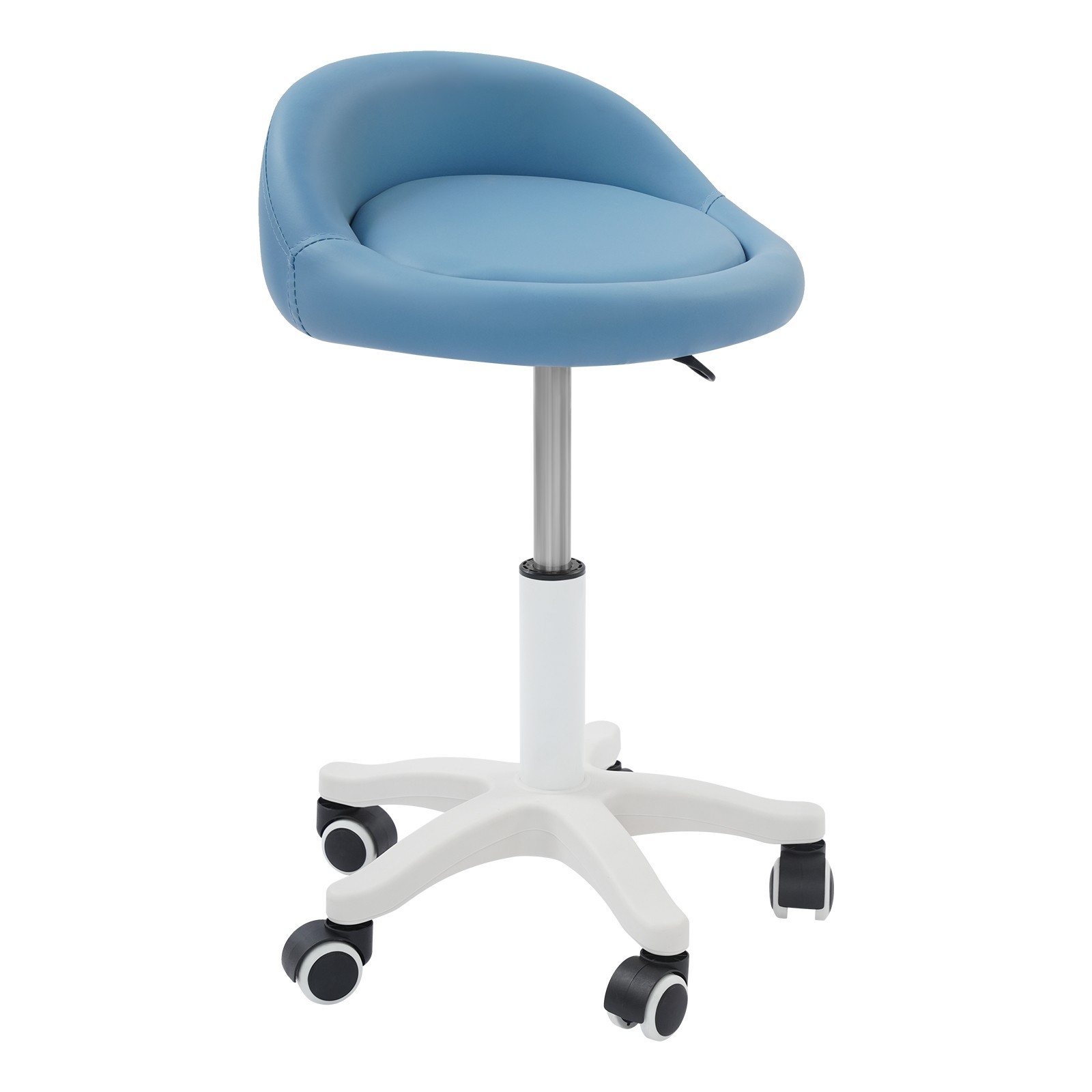 Adjustable Beauty Salon Chair, Rolling Stool, Rolling Stool with Low Backrest