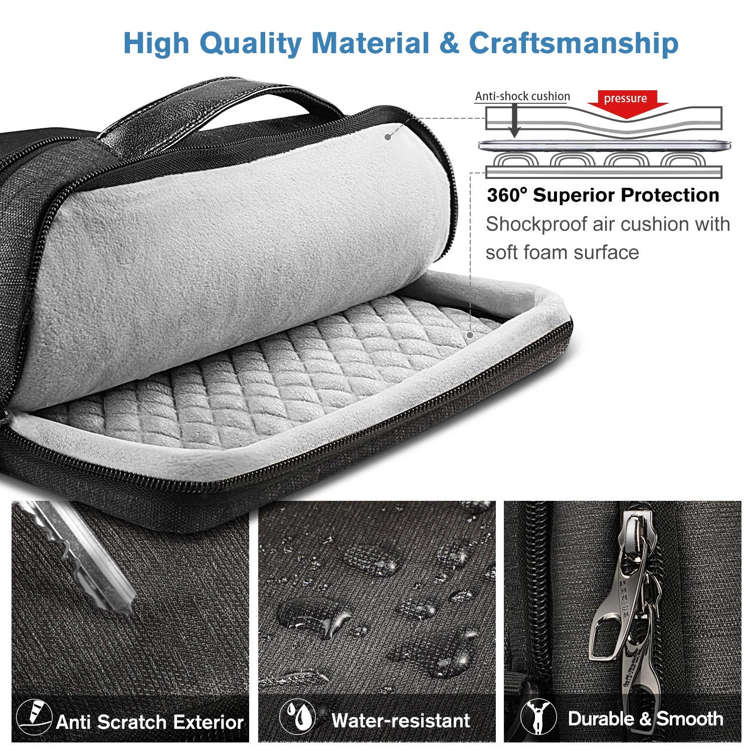 15.6-inch Laptop Shoulder Bag, Protective Computer Carrying Case with 16.2" M...