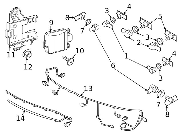Genuine Blind Spot Detection System Warning Sensor Bracket 3CC-907-456