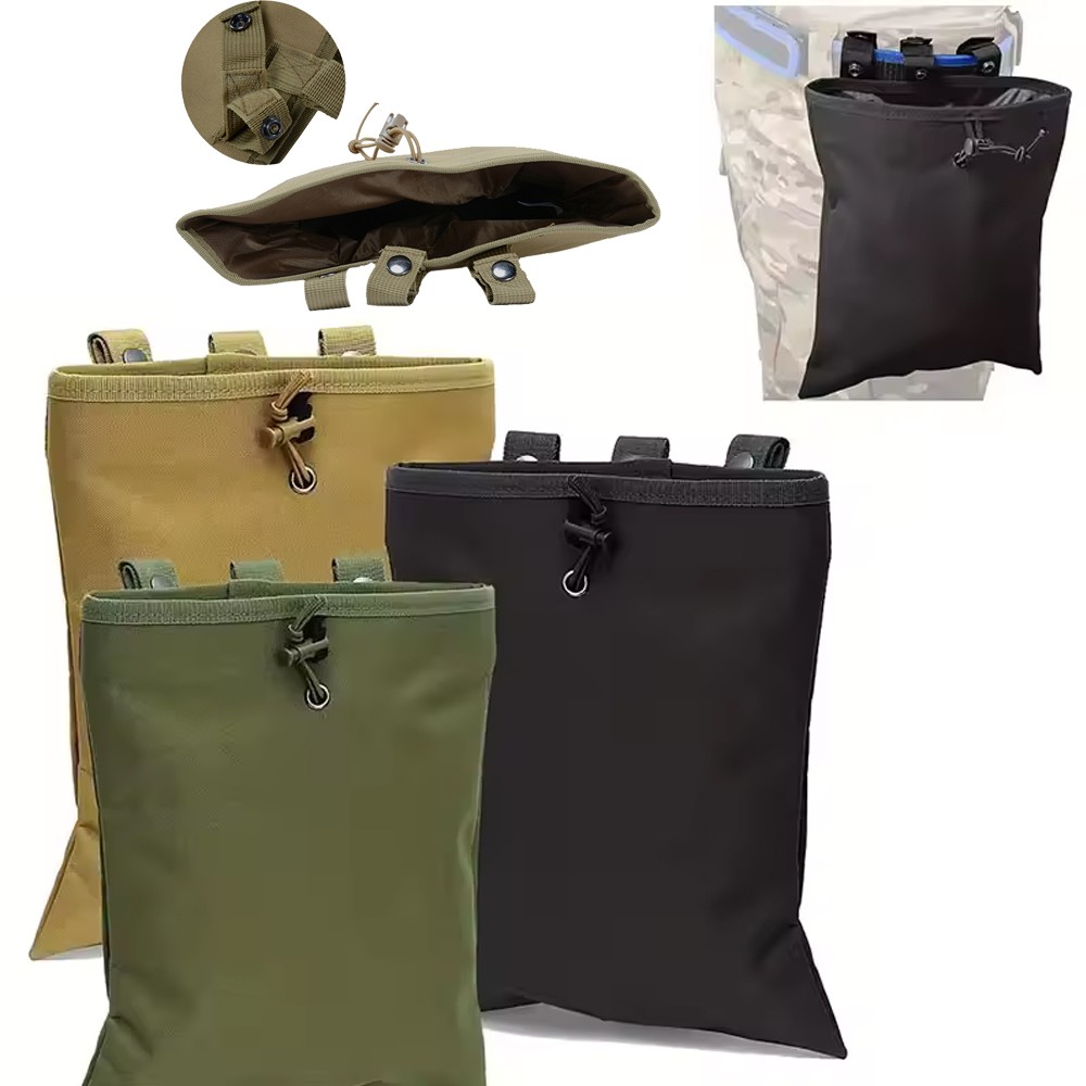 Tactical Hunting Molle Drawstring Pouch Large Folding Recycling Bag Garbage Bag