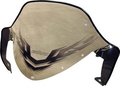 Powermadd Cobra Windshield-13in.-Clear/Black/Graphic for 2008 Polaris RMK Shift